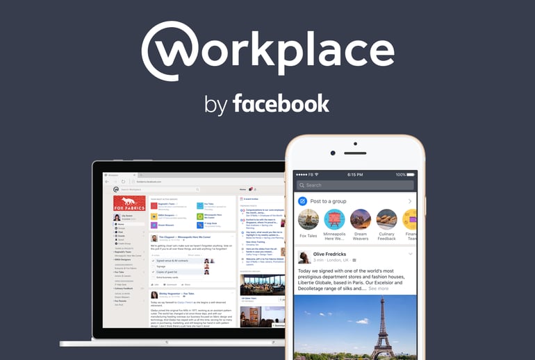 Workplace by Facebook offers all the team collaboration tools.